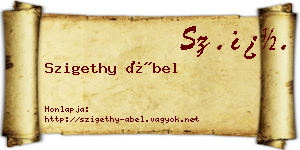 Szigethy Ábel névjegykártya