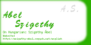 abel szigethy business card